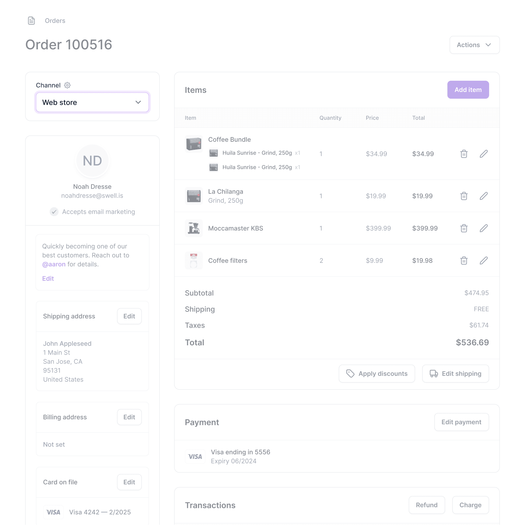 Dashboard view of Select field