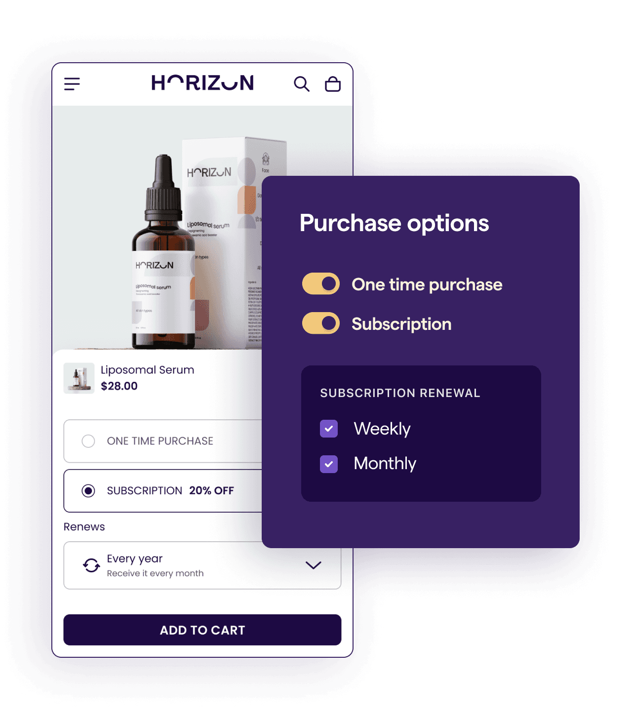 Native subscription ecommerce